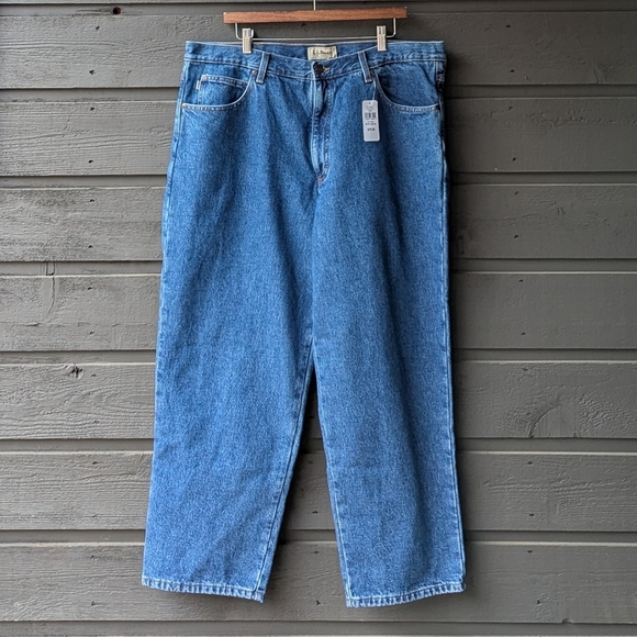 NWT L.L. Bean Men's Double L Jeans, Relaxed Fit, Flannel-Lined Stonewashed 40X29 - Picture 11 of 11